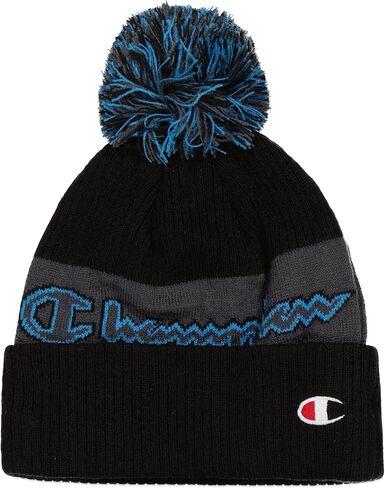 Champion Men's Outline Beanie (Black/Blue, One Size Fits Most, OSFM) in Saudi Arabia