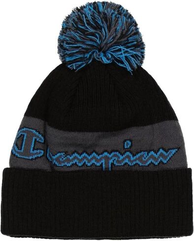Champion Men's Outline Beanie (Black/Blue, One Size Fits Most, OSFM) in Saudi Arabia