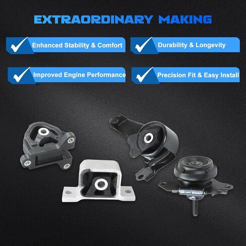 Engine Motor and Transmission Mount Kit 3Pcs Compatible with 2012-2017 Versa 1.6L, with 2014-2017 Versa Note 1.6L Replace # A7369, A4361, A7368 in Saudi Arabia