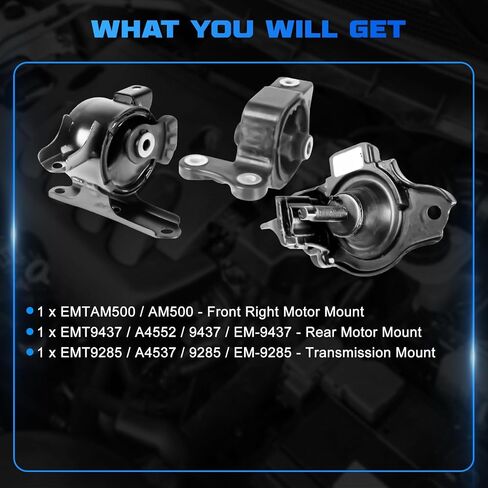 Engine Motor and Transmission Mount Kit 3Pcs Compatible with 2012-2017 Versa 1.6L, with 2014-2017 Versa Note 1.6L Replace # A7369, A4361, A7368 in Saudi Arabia