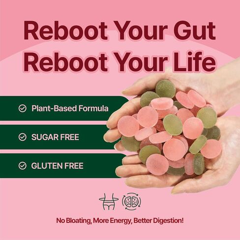 Reboot Probiotic Jelly | 44 Billion CFU Gummies | Vegan, Sugar-Free, Shelf-Stable | Chewable Lychee & Muscat Grape Flavor | 48 Pouches for Gut Health in Saudi Arabia