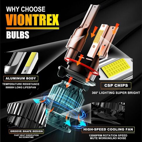 Fit For 2007-2019 Chevy Silverado 2500HD/3500HD Combo 9005 H11 High/Low Beam 5202 Fog Light Bulbs Kits, 40000LM 6500K 500% Super Brighter With 12000RPM Cooling Fan, Plug-and-Play, 6-Pack in Saudi Arabia