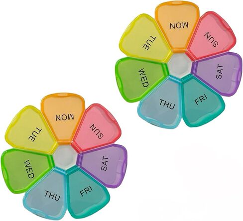 Extra Large Weekly Pill Box 7 Day, Cute Pill Case Organizer, Pill Container, Colorful Medicine Pill Organizer for Vitamin Fish Oil Softgels, Tablets, Gummies Medication Supplements in Saudi Arabia