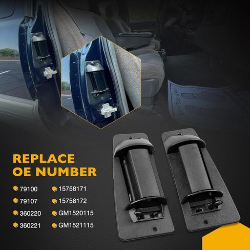 Extended Cab Door Handles, Exterior Door Handle with Lock Cylinders and Keys, Compatible with 1999-2007 Chevrolet Silverado 1500 2500 3500 GMC Sierra 1500 2500 3500, Replaces# 60202 79100 DL-711 in Saudi Arabia