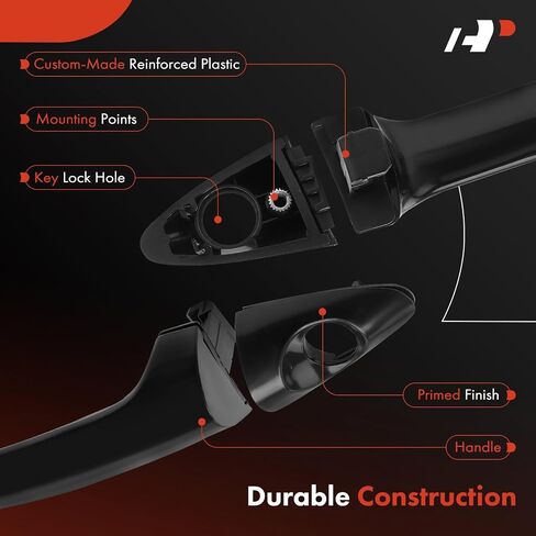 A-Premium Front Driver Side Exterior Door Handle with Keyhole Compatible with Hyundai Accent 2012-2017, Primed Black, Replace# 826511R000, 826521R000CA in Saudi Arabia