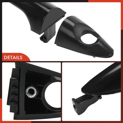 A-Premium Front Driver Side Exterior Door Handle with Keyhole Compatible with Hyundai Accent 2012-2017, Primed Black, Replace# 826511R000, 826521R000CA in Saudi Arabia