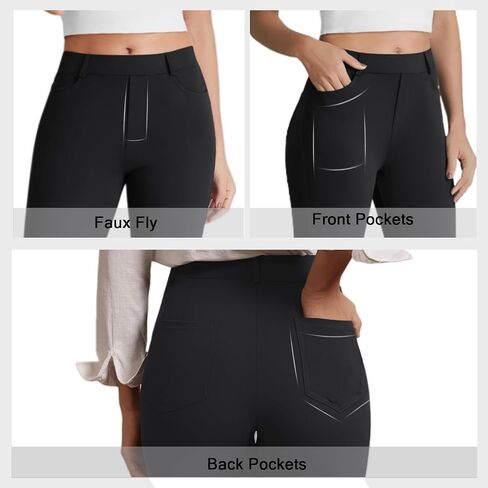 Dress Work Pants Women Business Casual Slack Trousers Stretchy Pull On Office Flare Pants with Pockets in Kuwait