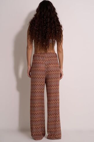 Gottex Beach Life High-Waist Wide Leg Pants - Zig Zag Crochet Design, Elastic Waistband & Pairs with Desert Mirage Tops in Saudi Arabia