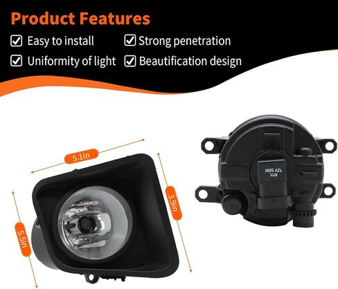 Bumper Driving Fog Light Assembly Compatible with Tundra 2014-2021 Clear Lens Left & Right Side Fog Lamp w/H11 12V 55W Halogen Bulbs 8122002160 TO1038175 in Saudi Arabia