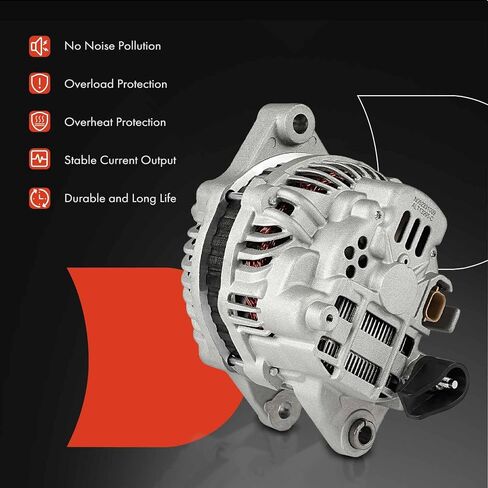 A-Premium Alternator Compatible with Chrysler PT Cruiser 2003-2005 & Dodge Neon 2004-2005 2.0L, 12V 100A 4-Groove Pulley Clockwise, Replace# 5033253AA, RL033253AA in Saudi Arabia