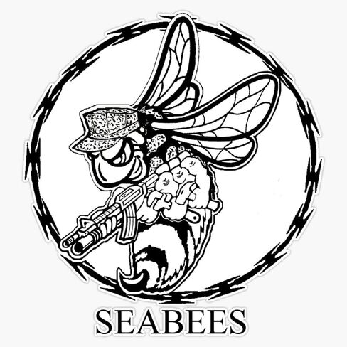 Seabee Window Bumper Sticker Decal 5" in Saudi Arabia