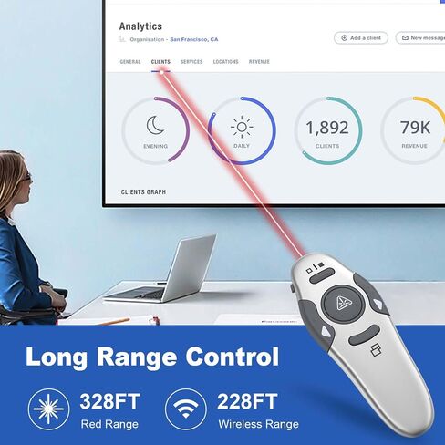 QUI عرض تقديمي ، فنيه لاسلكي ، فقرر عن بُعد لعرض PowerPoint ، عن بُعد ، USB Pink PowerPoint Slide Advancer لنظام التشغيل Mac/Linux ، Google Slide/PPT/Keynote in Kuwait