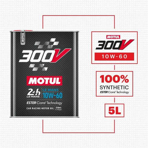 MOTUL 110865 300V 10W-60 LE MANS Car Racing Motor Oil Full Synthetic Engine Lubricant 5 Liter High Performance 4-Stroke Ester Core in Saudi Arabia