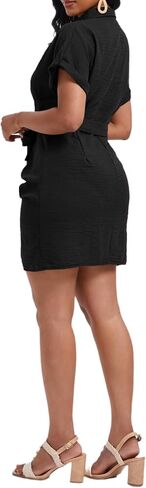 المرأة المثيرة ضد الرقبة قصيرة الأكمام نادي bodycon زر أسفل الفستان الصغير 2025 الصيف الخروج in Kuwait