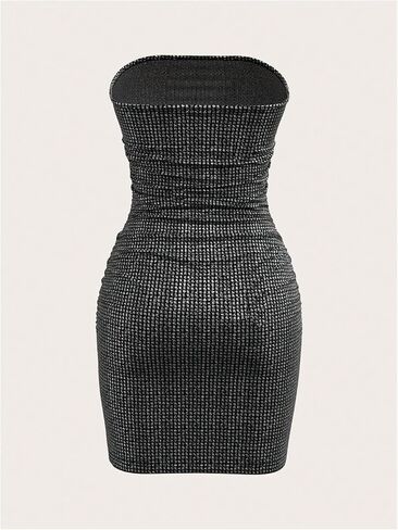 MakeMeChic Women's Sparkly Strapless Dress Bodycon Party Sexy Mini Dresses in Saudi Arabia
