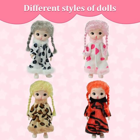 4 Inch Mini Baby Dolls 6pcs Set Realistic Reborn Baby Dolls Cute Small Baby Doll with Animal Clothes Suitable for Baby Gifts for Boys and Girls Over 3 Years Old Birthday Gift in Kuwait
