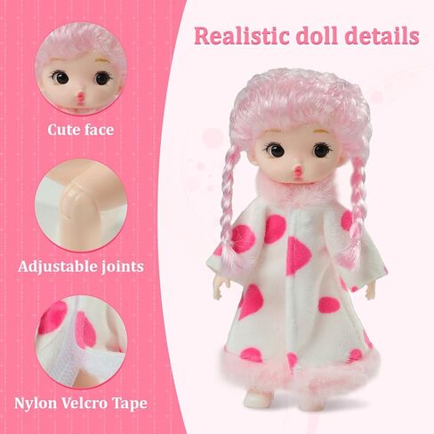 4 Inch Mini Baby Dolls 6pcs Set Realistic Reborn Baby Dolls Cute Small Baby Doll with Animal Clothes Suitable for Baby Gifts for Boys and Girls Over 3 Years Old Birthday Gift in Kuwait