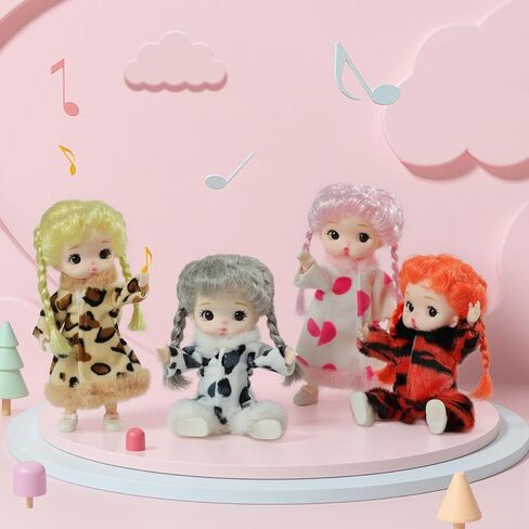 4 Inch Mini Baby Dolls 6pcs Set Realistic Reborn Baby Dolls Cute Small Baby Doll with Animal Clothes Suitable for Baby Gifts for Boys and Girls Over 3 Years Old Birthday Gift in Kuwait