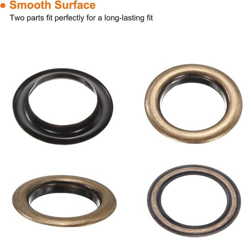 HARFINGTON 10Set Grommets Eyelets 40mm 1-4/7 Inch Brass Eyelets Kit with Washers for Fabric Curtain Tarps Leather Belt Shoes Bag DIY, Black in Saudi Arabia