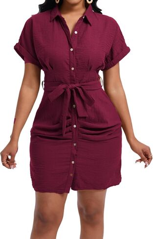 المرأة المثيرة ضد الرقبة قصيرة الأكمام نادي bodycon زر أسفل الفستان الصغير 2025 الصيف الخروج in Kuwait