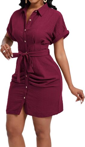 المرأة المثيرة ضد الرقبة قصيرة الأكمام نادي bodycon زر أسفل الفستان الصغير 2025 الصيف الخروج in Kuwait