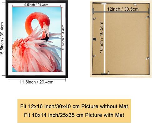 White 12x16 Wood Picture Frame Diamond Painting Frames 30x40cm Display 10x14 in/ 25x35cm with Mat or 12x16in / 30x40 cm Without Mat 12 x 16 Frame for Diamond Art Poster Photo Wall Mounting in Saudi Arabia