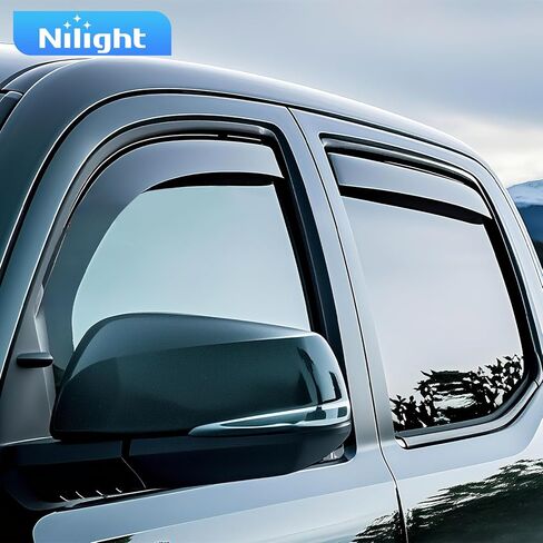 واقيات المطر Nilight in Channel لسيارة Nissan Rogue S SV SL 2014 2015 2016 2017 2018 2019 2020 منحرفات النوافذ الأصلية، واقيات نافذة التهوية - 4 قطع in Saudi Arabia