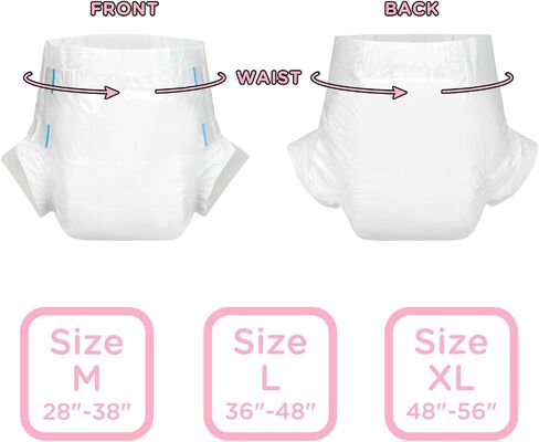 Littleforbig الأشرطة القابلة للتعديل حفاضات البالغ 10 قطع-حفاضات updry ultra ustra white (x-large 48 "-56") in Kuwait