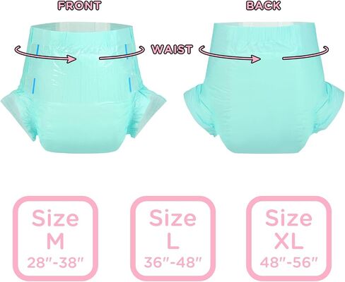 Littleforbig الأشرطة القابلة للتعديل حفاضات البالغ 10 قطع-حفاضات updry ultra ustra white (x-large 48 "-56") in Saudi Arabia