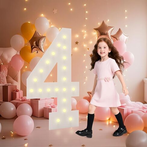 LOBOOM 3FT Light Up Numbers, White Giant Marquee Number Mosaic Number for 50th Birthday Backdrop Anniversary Decorations Large Numbers for Party Wedding Decor, Pre-Cut Foam Frame Number 50 in Saudi Arabia