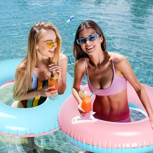 Shinyrelief 3 Pack 33 '' POOLTABLE POOLLS مع مقبض حلقات أنبوب السباحة معكرون مقبض أنابيب داخلية ، تطفو على شاطئ العزوزة الصيفية لحفلة العزوزة البالغين in Kuwait