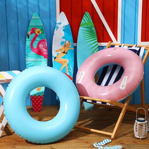 Shinyrelief 3 Pack 33 '' POOLTABLE POOLLS مع مقبض حلقات أنبوب السباحة معكرون مقبض أنابيب داخلية ، تطفو على شاطئ العزوزة الصيفية لحفلة العزوزة البالغين in Kuwait