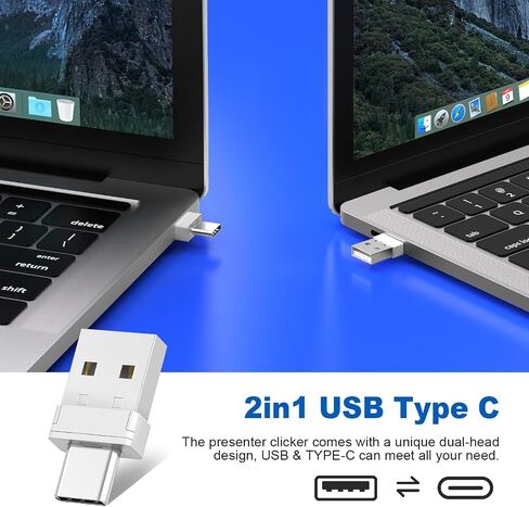 برنامج QUI Plicker Wireless Prosser Clicker Remote for PowerPoint Presentation Remote ، USB Blue Powerpoint Slide Advancer لنظام التشغيل Mac/Linux ، Google Slide/PPT/Keynote in Kuwait