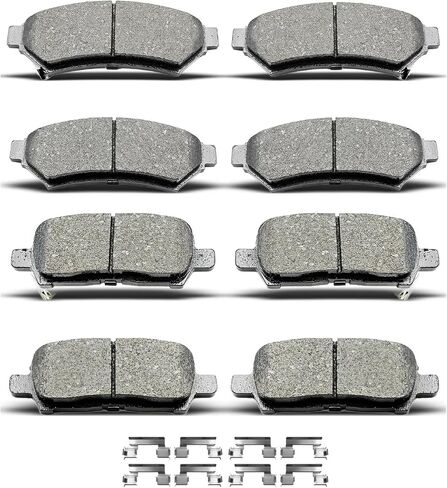 D999 D1075 8pcs Ceramic Front Rear Brake Pads With Clips Fit For Buick Allure 2005-2009,For Buick Lacrosse 2005-2009,For Pontiac Grand Prix 2004-2008 in Saudi Arabia