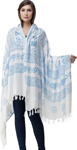 Printed Om Namah Shivai Prayer Shawl - PolyCotton in Saudi Arabia