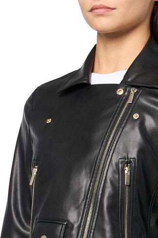 Anne Klein Women's Vegan Leather Short Moto Jacket in Saudi Arabia