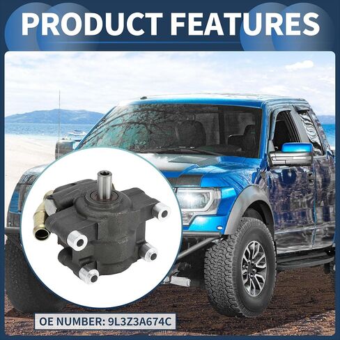 Power Steering Pump, Car Power Assist Pump No.9L3Z3A674C for Ford F-150 2009-2010 V8 4.6L/5.4L for Ford Expedition 2010 V8 5.4L Aluminum Alloy Silver Tone, 1 Pc in Saudi Arabia