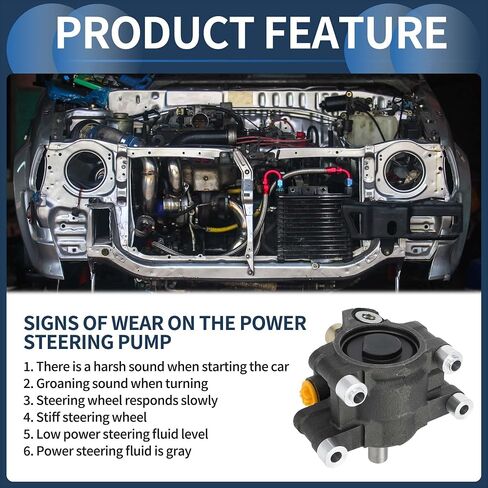 Power Steering Pump, Car Power Assist Pump No.9L3Z3A674C for Ford F-150 2009-2010 V8 4.6L/5.4L for Ford Expedition 2010 V8 5.4L Aluminum Alloy Silver Tone, 1 Pc in Saudi Arabia