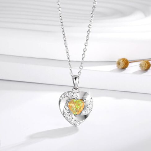 Opal Heart Urn Necklaces to Hold Ashes of Loved Ones 925 Sterling Silver Cremation Jewelry for Women in Saudi Arabia