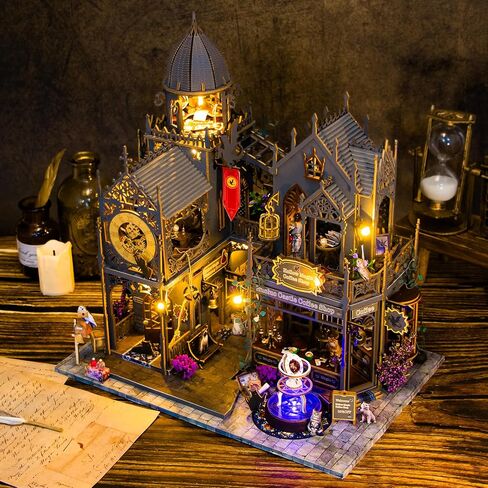 طقم منزل مصغرة DIY مع الباب المفتوح: Mini Wooden Dollhouse Miniature Kit مع LED Light ، Plustopoy Magic Tiny Model Mini Building Kit للبالغين المراهقين - هدية Creative Crafts ، ديكور المنزل in Kuwait