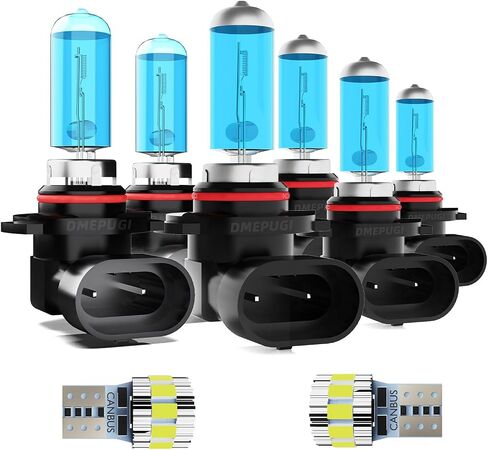 مصابيح المصابيح الأمامية متوافقة مع Toyota 4runner 2006-2021 ، 9005/HB3/H10 High Beam + H11/H8/H9 Low Beams Halogen Meadlb Pulb Combo ، Super Bright 6000K White ، 4 Pack in Kuwait