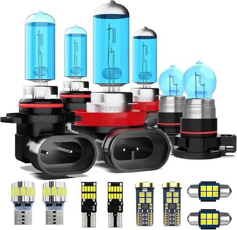 مصابيح المصابيح الأمامية متوافقة مع Toyota 4runner 2006-2021 ، 9005/HB3/H10 High Beam + H11/H8/H9 Low Beams Halogen Meadlb Pulb Combo ، Super Bright 6000K White ، 4 Pack in Kuwait