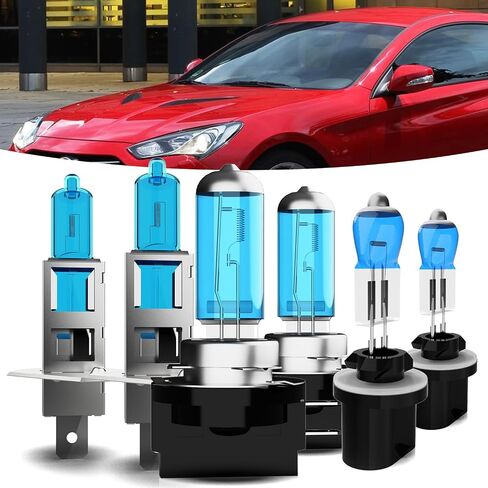 Halogen Headlights Fit for Hyundai Genesis Coupe 2013-2016 Headlight Bulbs,H7 High Beams+ H11/H8/H9 Low Beams+ h11 Fog Lights Bright Front Lights,Plug And Play,Pack of 6 in Saudi Arabia