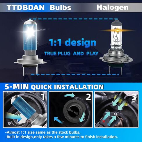 Halogen Headlights Fit for Hyundai Genesis Coupe 2013-2016 Headlight Bulbs,H7 High Beams+ H11/H8/H9 Low Beams+ h11 Fog Lights Bright Front Lights,Plug And Play,Pack of 6 in Saudi Arabia