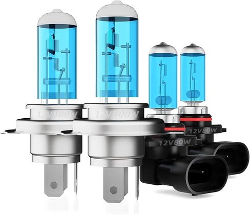 Headlight Bulbs Fit For Toyota Tundra 2000-2006, 9003 High Low Dual Beam 9006 Fog Lights Combo High Performance Halogen Light Bulbs, 5500K White Light Super Bright Easy Installation, 4PCS in Saudi Arabia