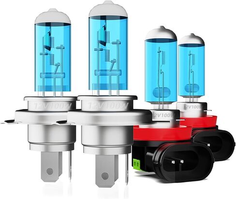 Headlight Bulbs Fit For Toyota Tundra 2000-2006, 9003 High Low Dual Beam 9006 Fog Lights Combo High Performance Halogen Light Bulbs, 5500K White Light Super Bright Easy Installation, 4PCS in Saudi Arabia