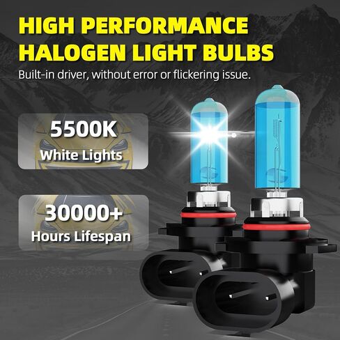 Headlight Bulbs Fit For Toyota Tundra 2000-2006, 9003 High Low Dual Beam 9006 Fog Lights Combo High Performance Halogen Light Bulbs, 5500K White Light Super Bright Easy Installation, 4PCS in Saudi Arabia