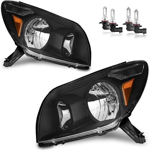 Headlights Assembly for 2003 2004 2005 Toyota 4Runner Halogen Headlamp Replacement, High/Low Beam W/Bulbs, Driver & Passenger Side in Saudi Arabia