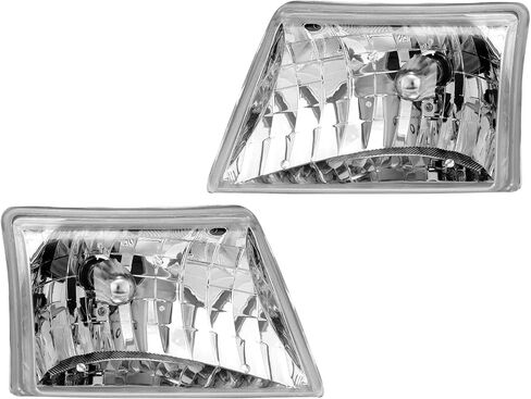AmeriLite Crystal Replacment Headlights Pair For 1998 1999 2000 Ford Ranger Pickup - Passenger and Driver Side in Saudi Arabia