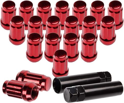 Scitoo 20pcs 12x1.5 مكسرات العروة العجلة طول 1.38 * 0.90 استبدال Lug Lug Lug بديل لـ Acura لـ Cadillac for Chevrolet for Ford for Lexus for Lincoln for Mazda for Toyota Oem Factory Red in Saudi Arabia